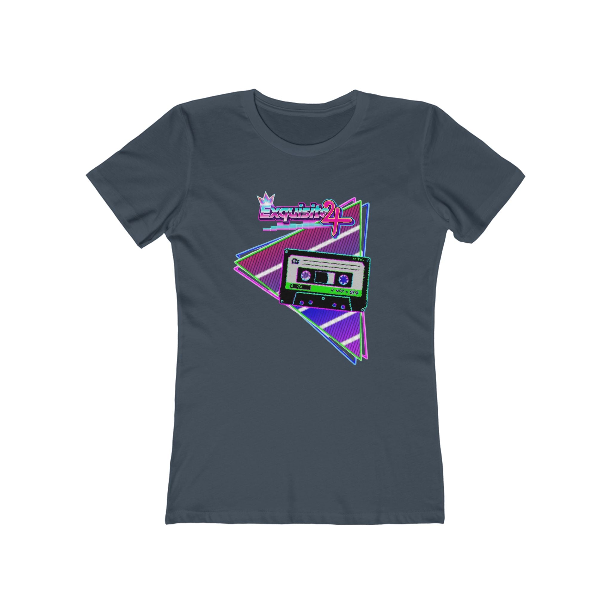 Retro Cassette Girlfriend Tee — 80s Vaporwave Graphic T-Shirt for Women