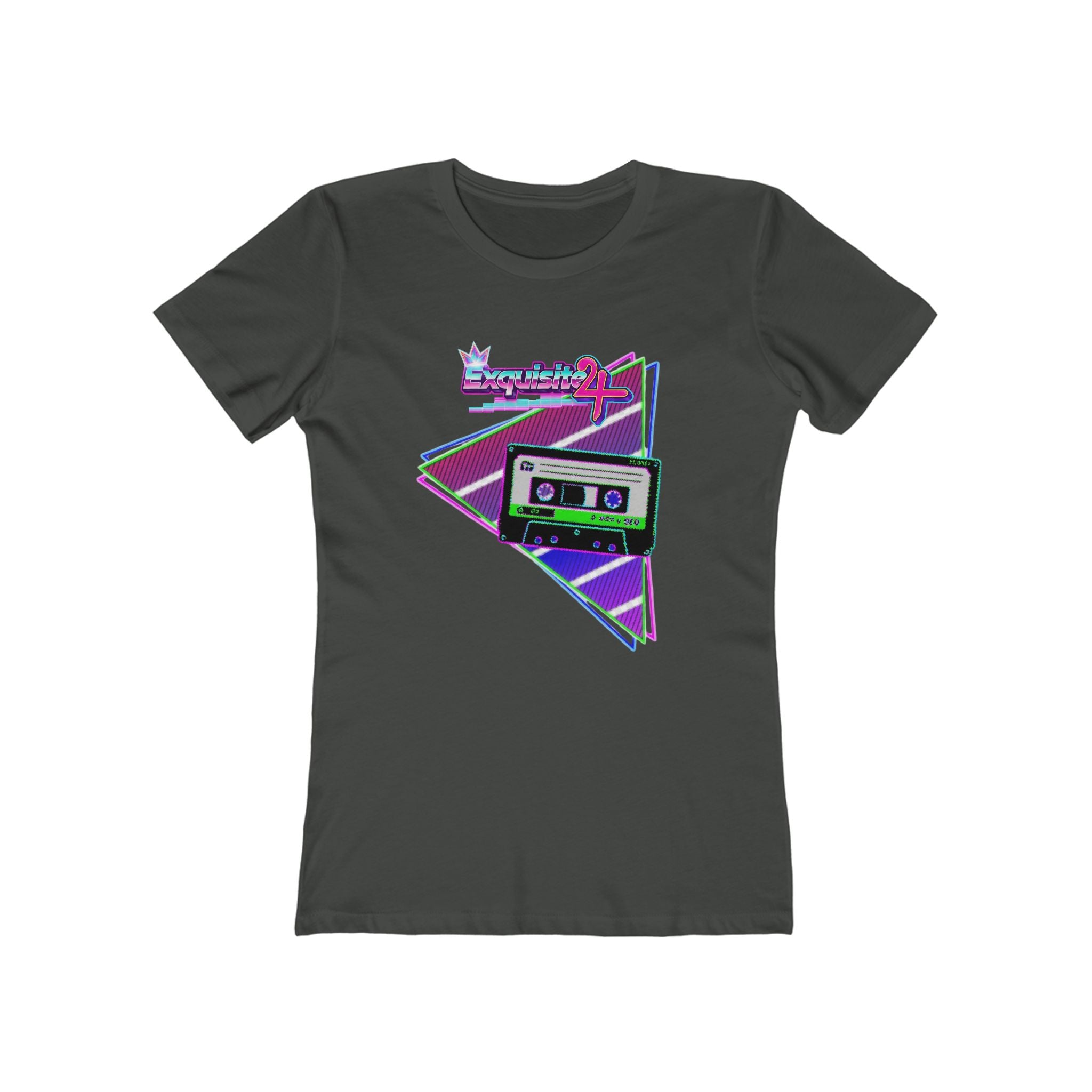 Retro Cassette Girlfriend Tee — 80s Vaporwave Graphic T-Shirt for Women