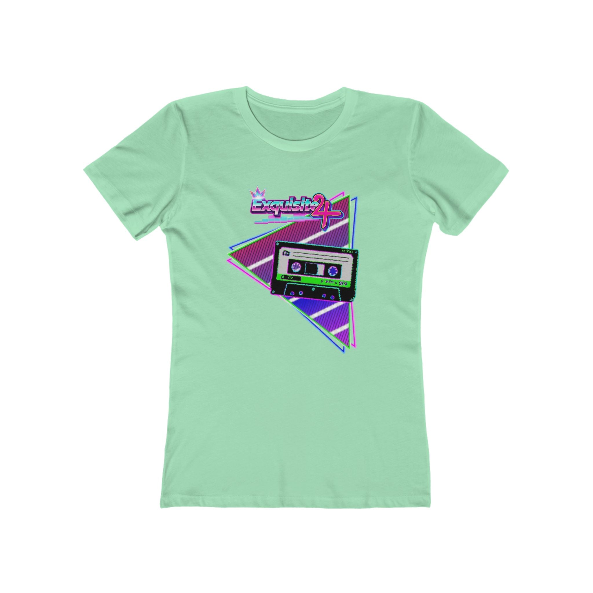 Retro Cassette Girlfriend Tee — 80s Vaporwave Graphic T-Shirt for Women