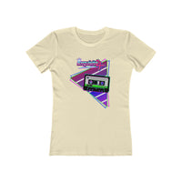 Retro Cassette Girlfriend Tee — 80s Vaporwave Graphic T-Shirt for Women