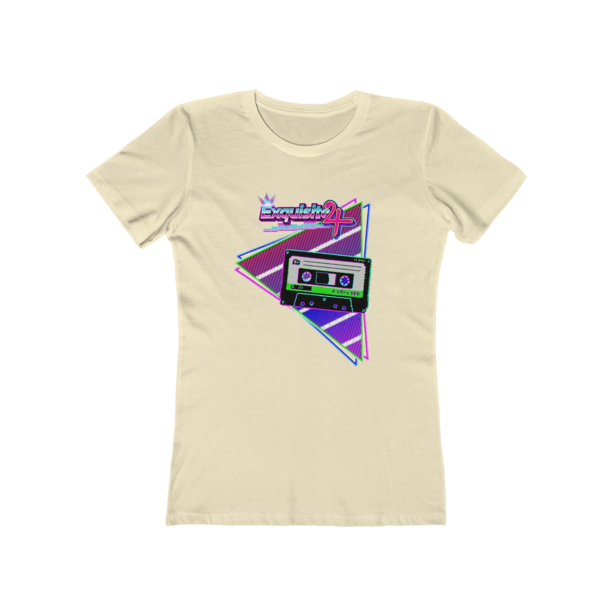 Retro Cassette Girlfriend Tee — 80s Vaporwave Graphic T-Shirt for Women