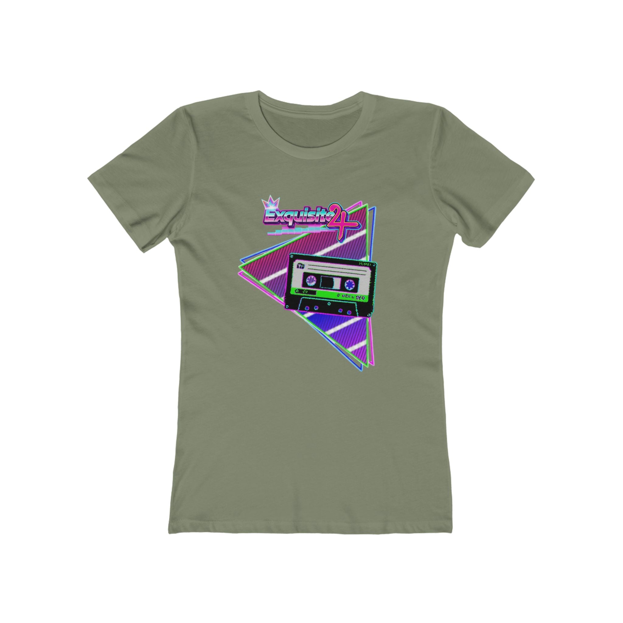 Retro Cassette Girlfriend Tee — 80s Vaporwave Graphic T-Shirt for Women
