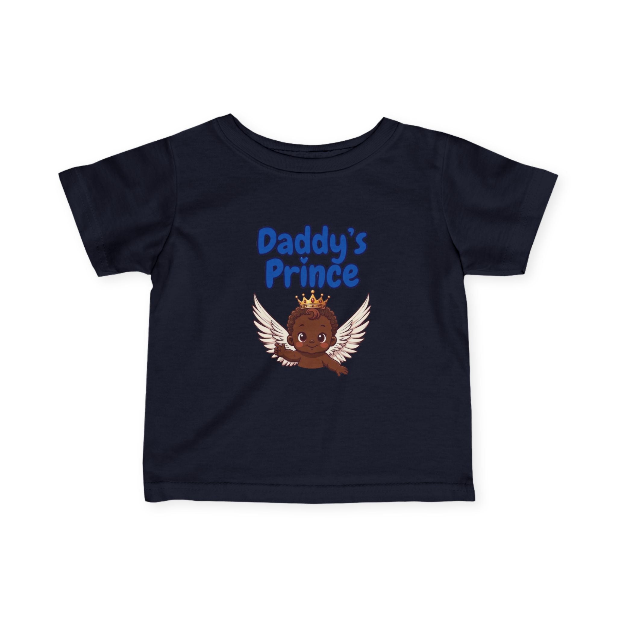 Infant Tee — "Daddy's Prince" Baby T‑Shirt with Crowned Angel Design