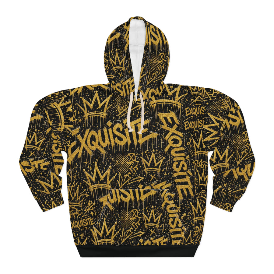 Exquisite Crown Gold Graffiti Hoodie