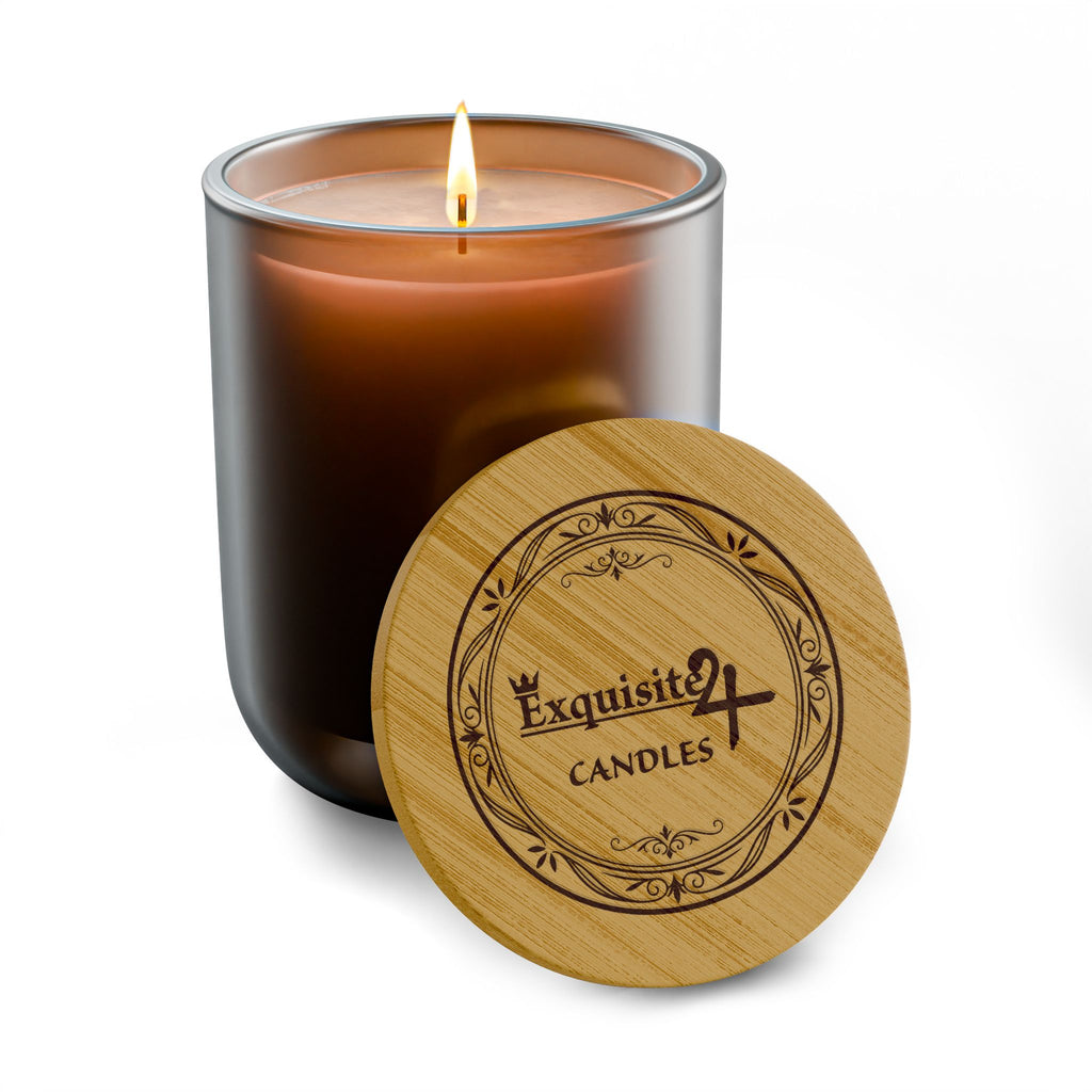 14oz Engraved Scented Soy Candle — Premium Bamboo Lid, Luxury Home Fragrance