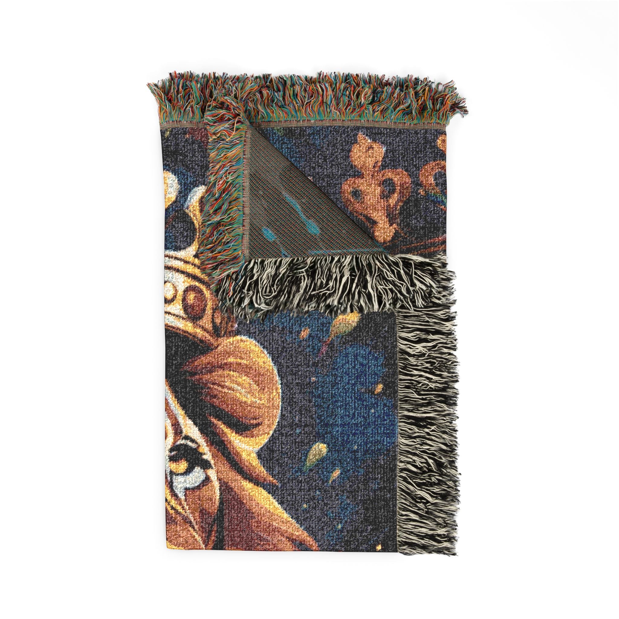 Royal Lion Woven Blanket — Regal Lion Throw for Living Room
