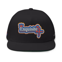 Exquisite 24 Embroidered Flat Bill Cap — Vintage Sports Logo Snapback