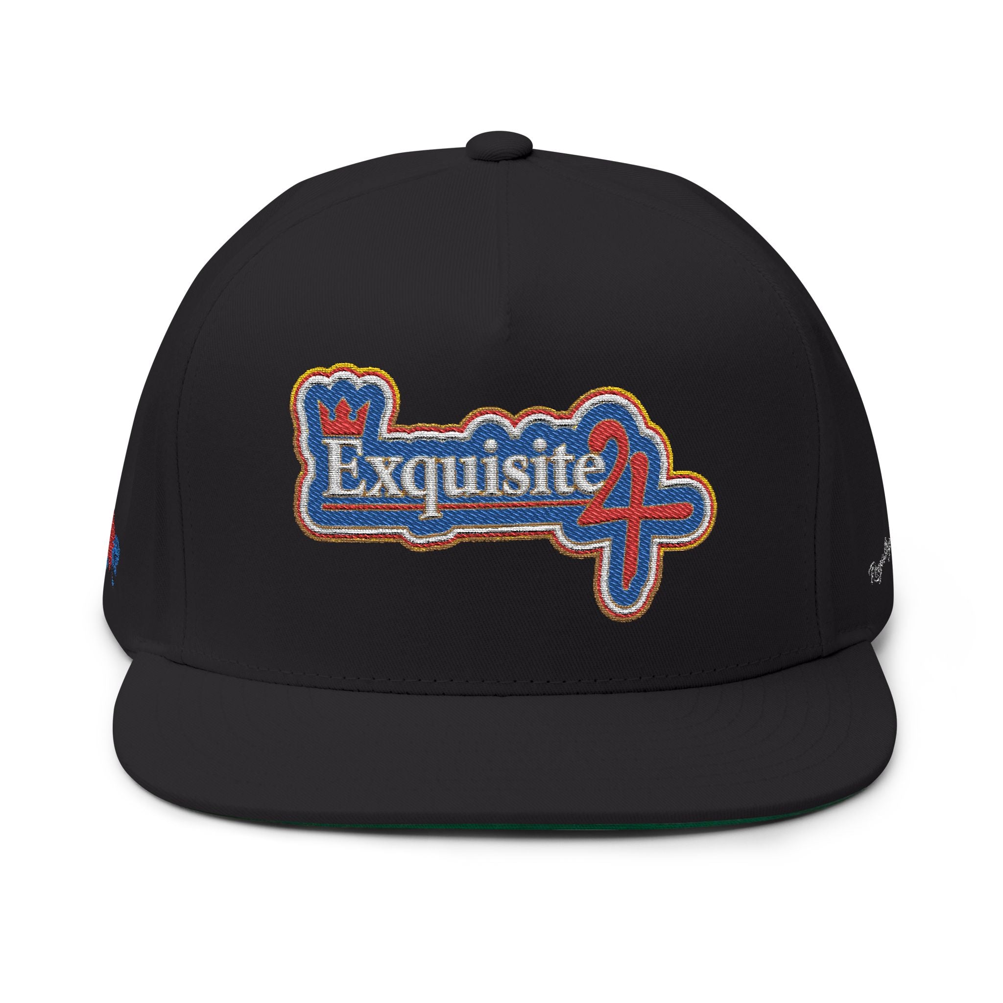 Exquisite 24 Embroidered Flat Bill Cap — Vintage Sports Logo Snapback