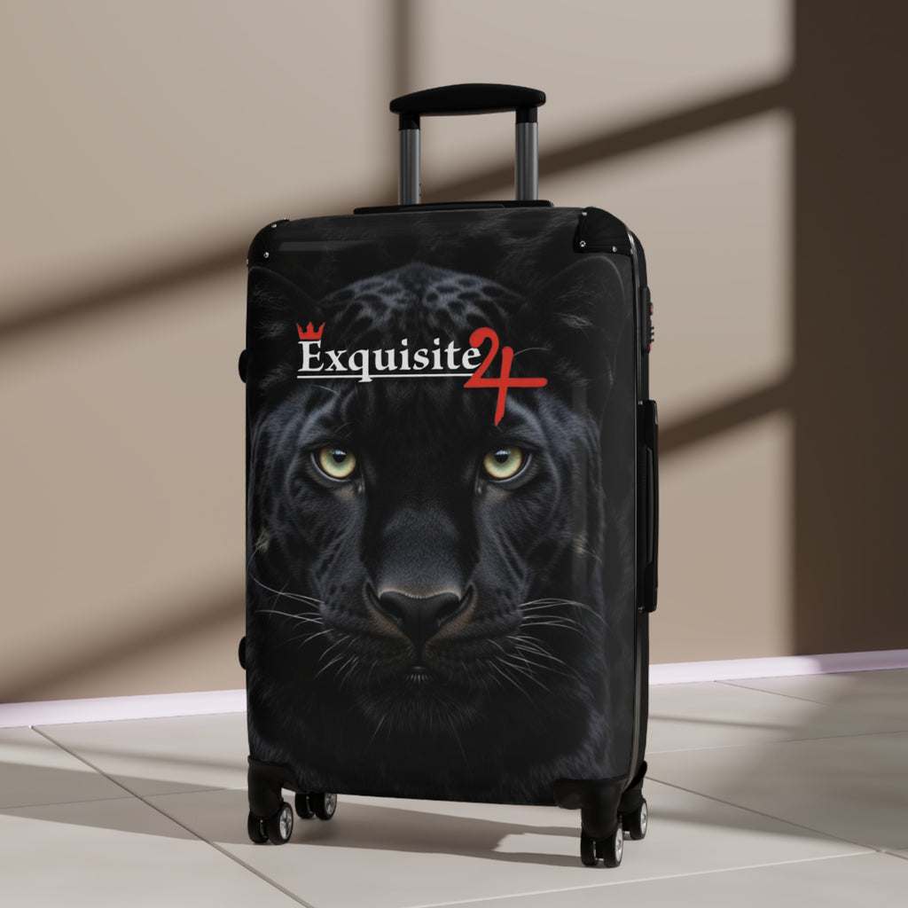 Royal Black Panther Carry-On Suitcase with Exquisite 24 Logo — Bold Travel Luggage
