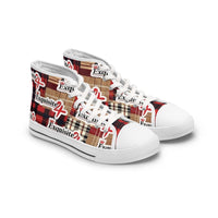 Plaid 'Exquisite 24’ High Top Sneakers — Women's Casual Retro Streetwear