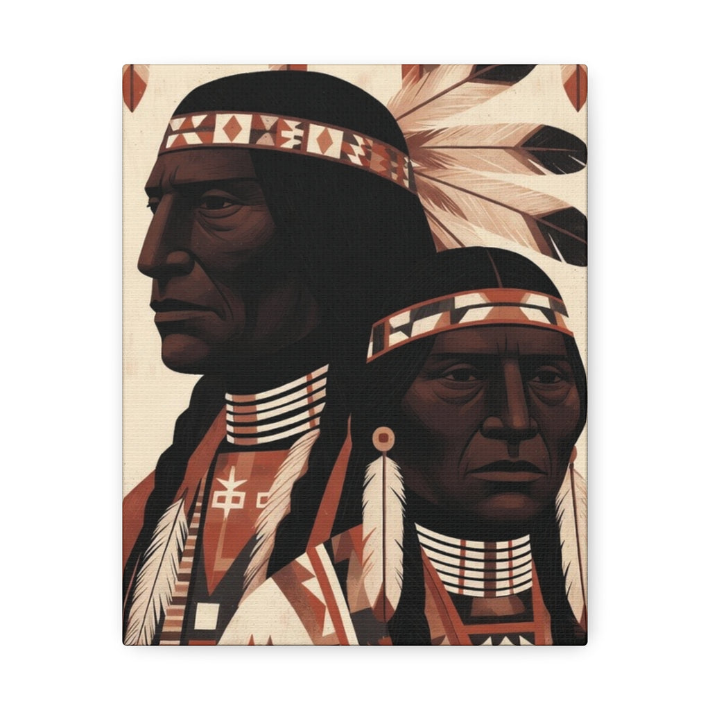 Aboriginal American Chiefs Portrait Stretched Canvas