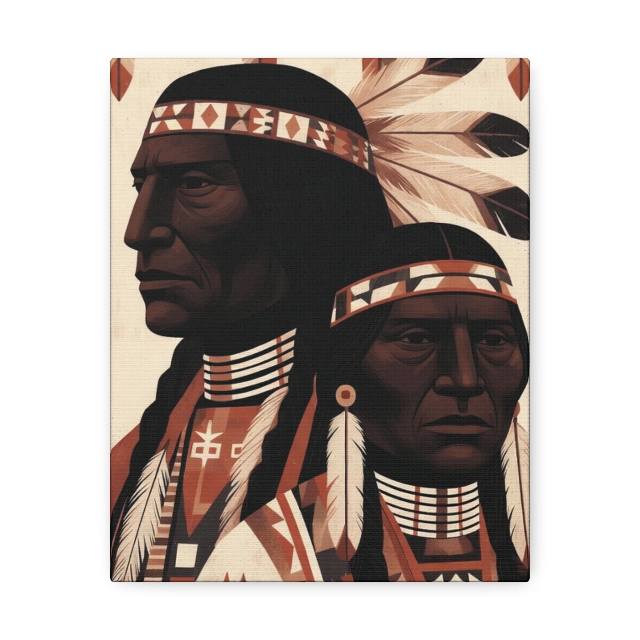 Aboriginal American Chiefs Portrait Stretched Canvas