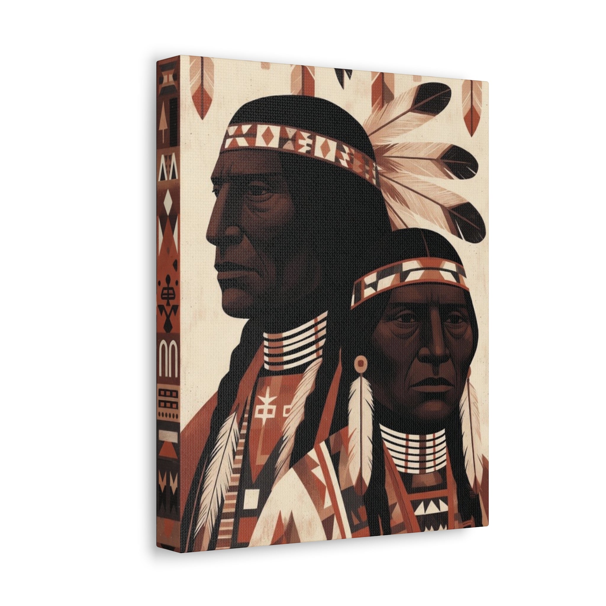 Aboriginal American Chiefs Portrait Stretched Canvas