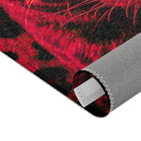 Red Leopard Area Rug – Bold Neon Leopard Accent Rug