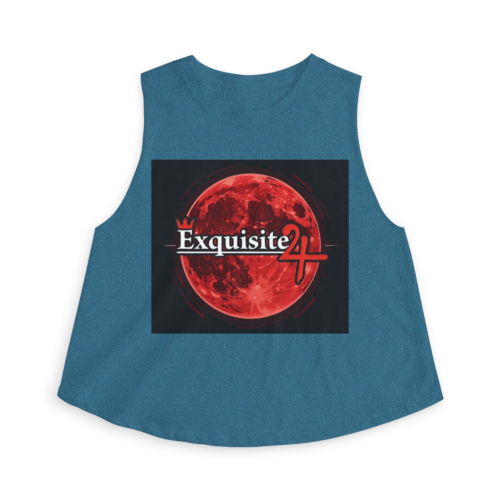 Exquisite Red Moon Crop Top — Women’s Graphic Tank