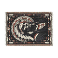 Native Chief Tapestry Blanket — Woven Tribal Headdress Throw