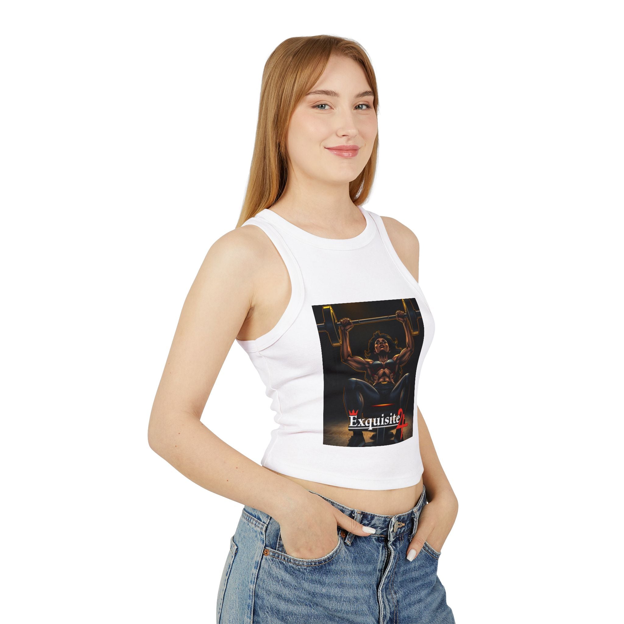 Exquisite 24 Weightlifting Tank Top — Women’s Gym Racer Crop