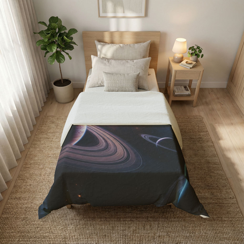 Galaxy Planets Duvet Cover — Cosmic Space Bedding for Kids & Adults