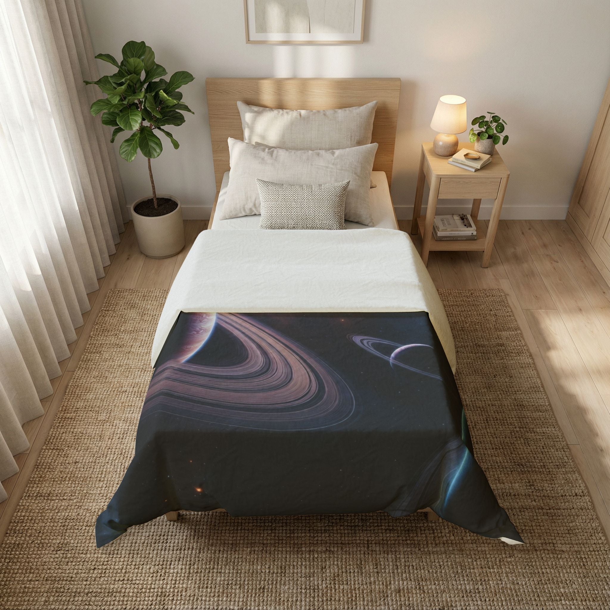 Galaxy Planets Duvet Cover — Cosmic Space Bedding for Kids & Adults