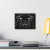 Black Panther Wall Canvas — Intense Close-Up Stretched Canvas Art