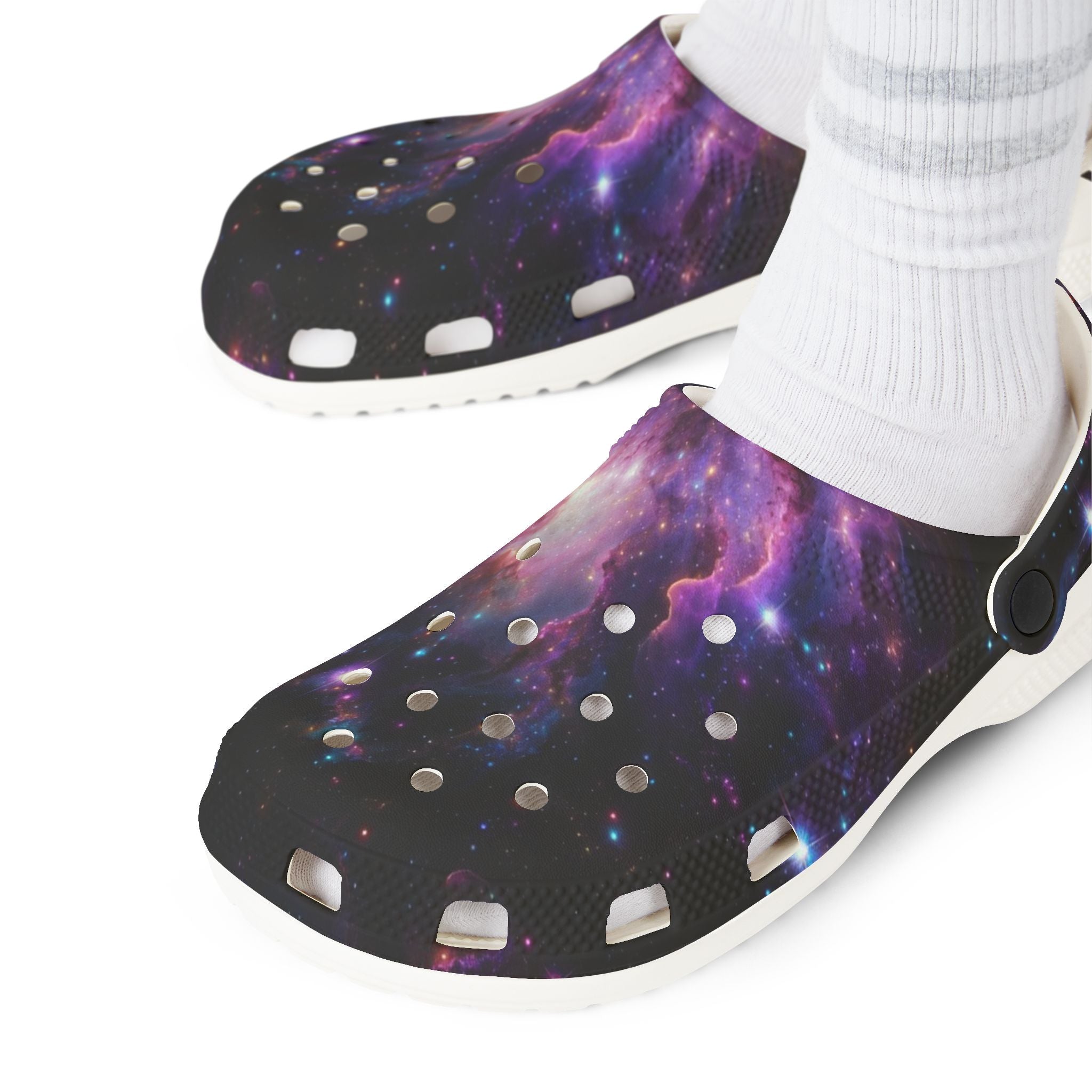 Galaxy Print Clogs — EVA Foam Rubber Slip-On Shoes