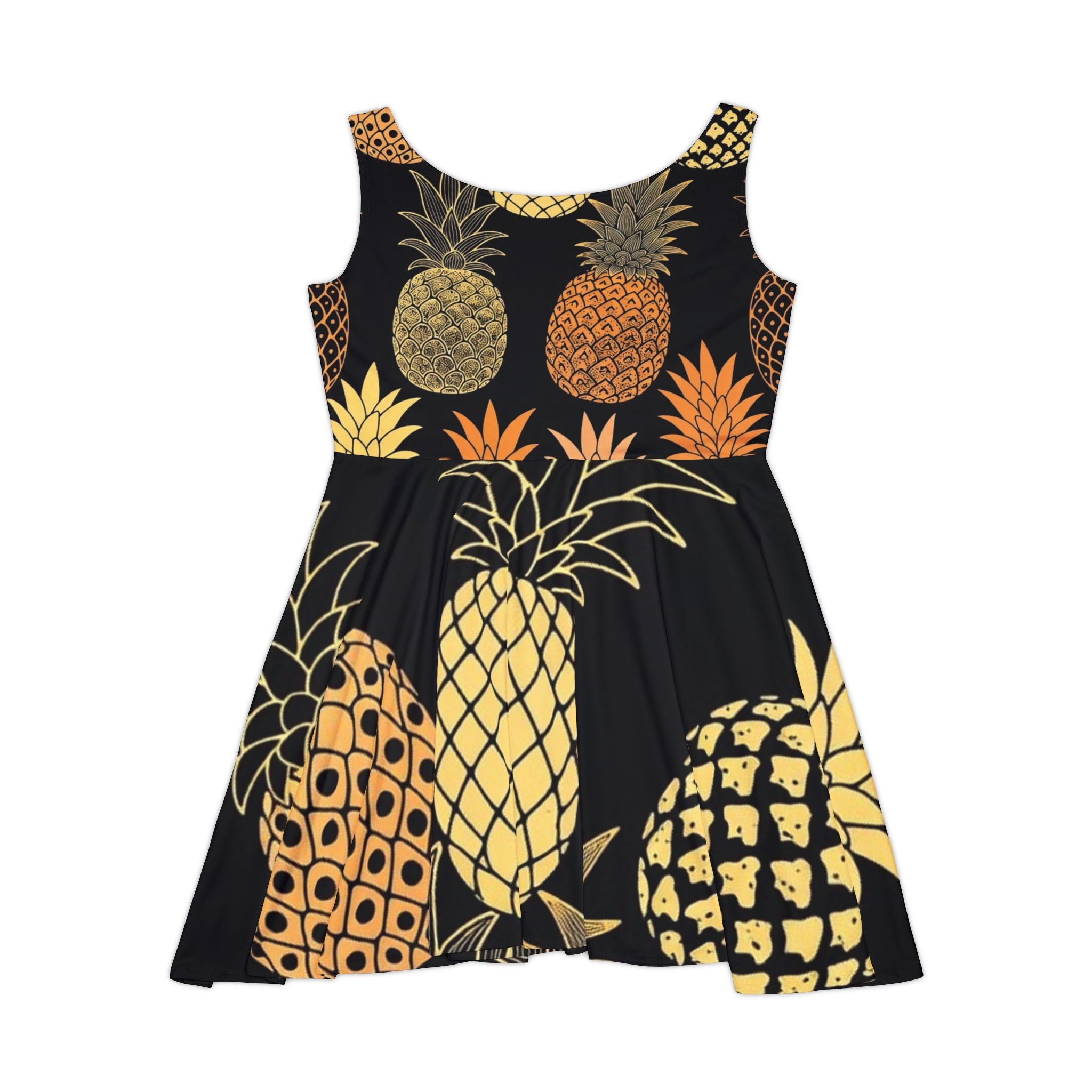 Pineapple Print Skater Dress — Tropical  Summer Dress