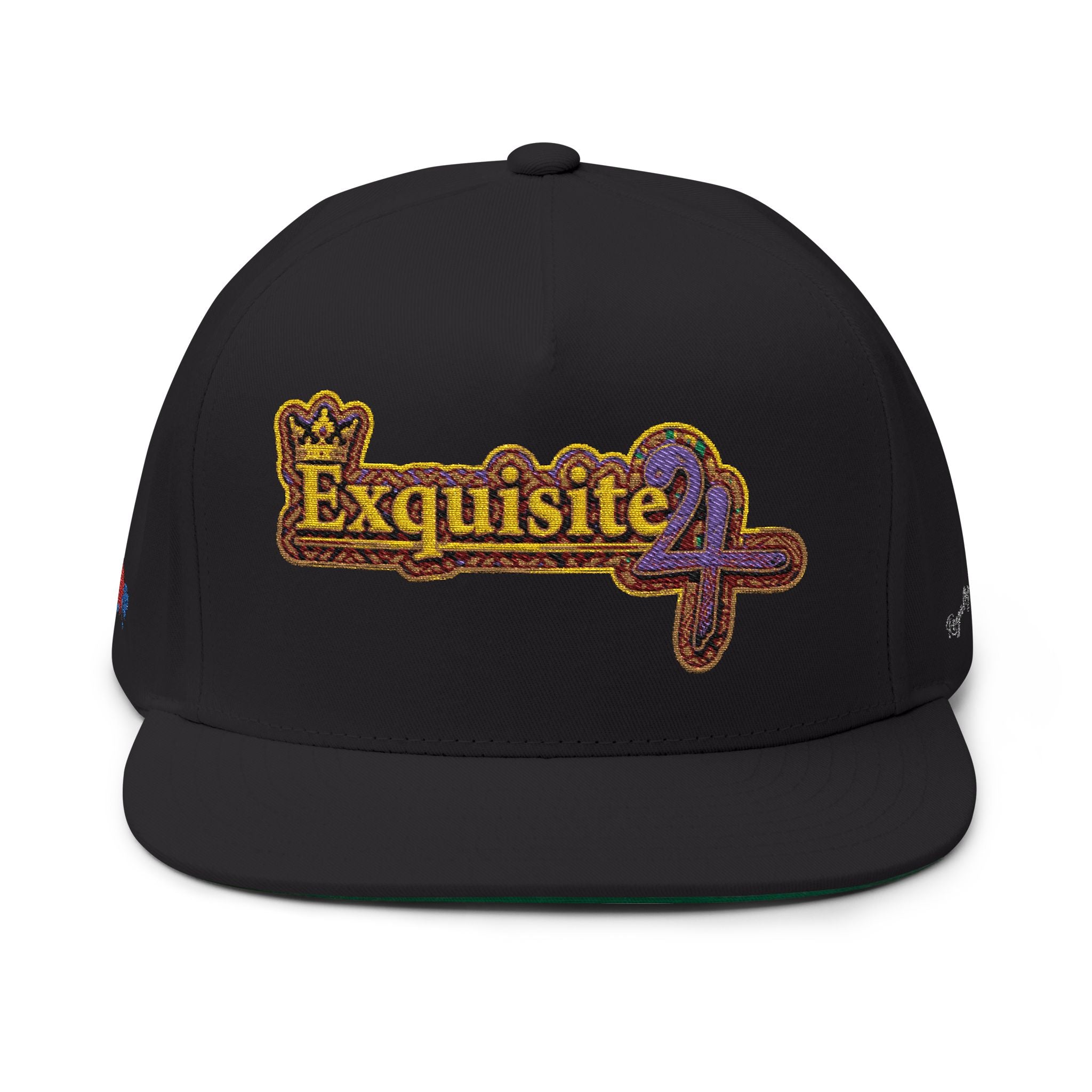 Exquisite 24 Embroidered Floral Patch Flat Bill Cap