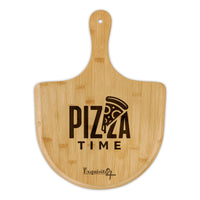 Engraved Bamboo Pizza Peel – "Pizza Time" Serving & Prep Board