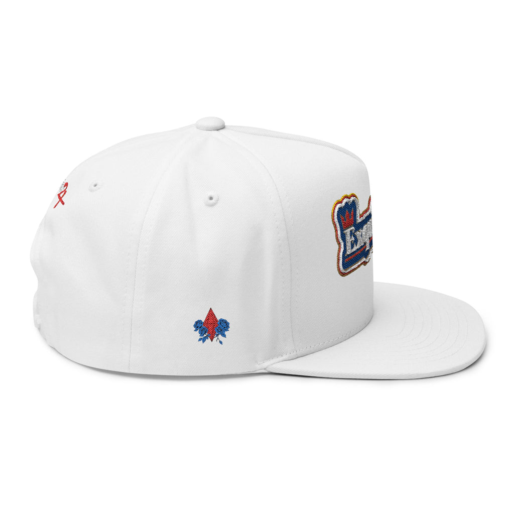 Exquisite 24 Embroidered Flat Bill Cap — Vintage Sports Logo Snapback