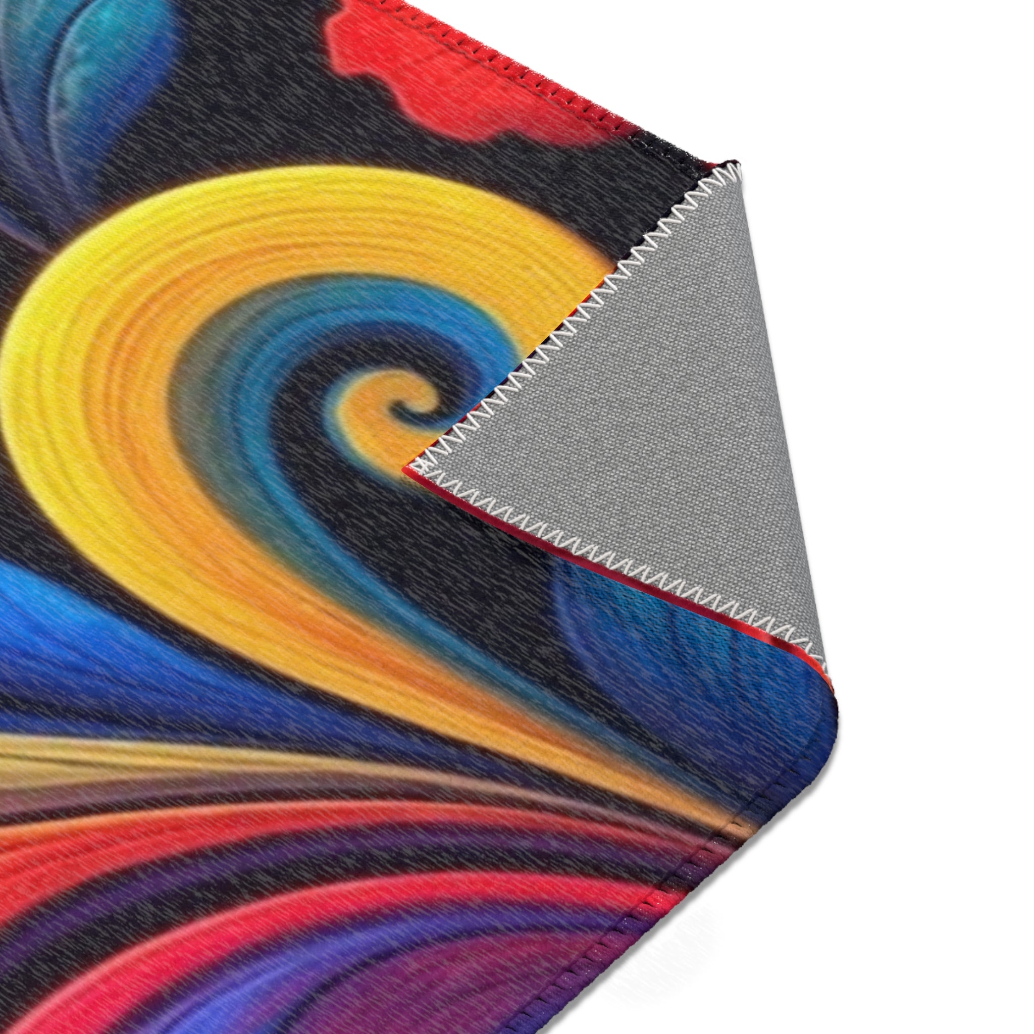 Vibrant Floral Swirl Area Rug — Colorful Rose Accent Rug