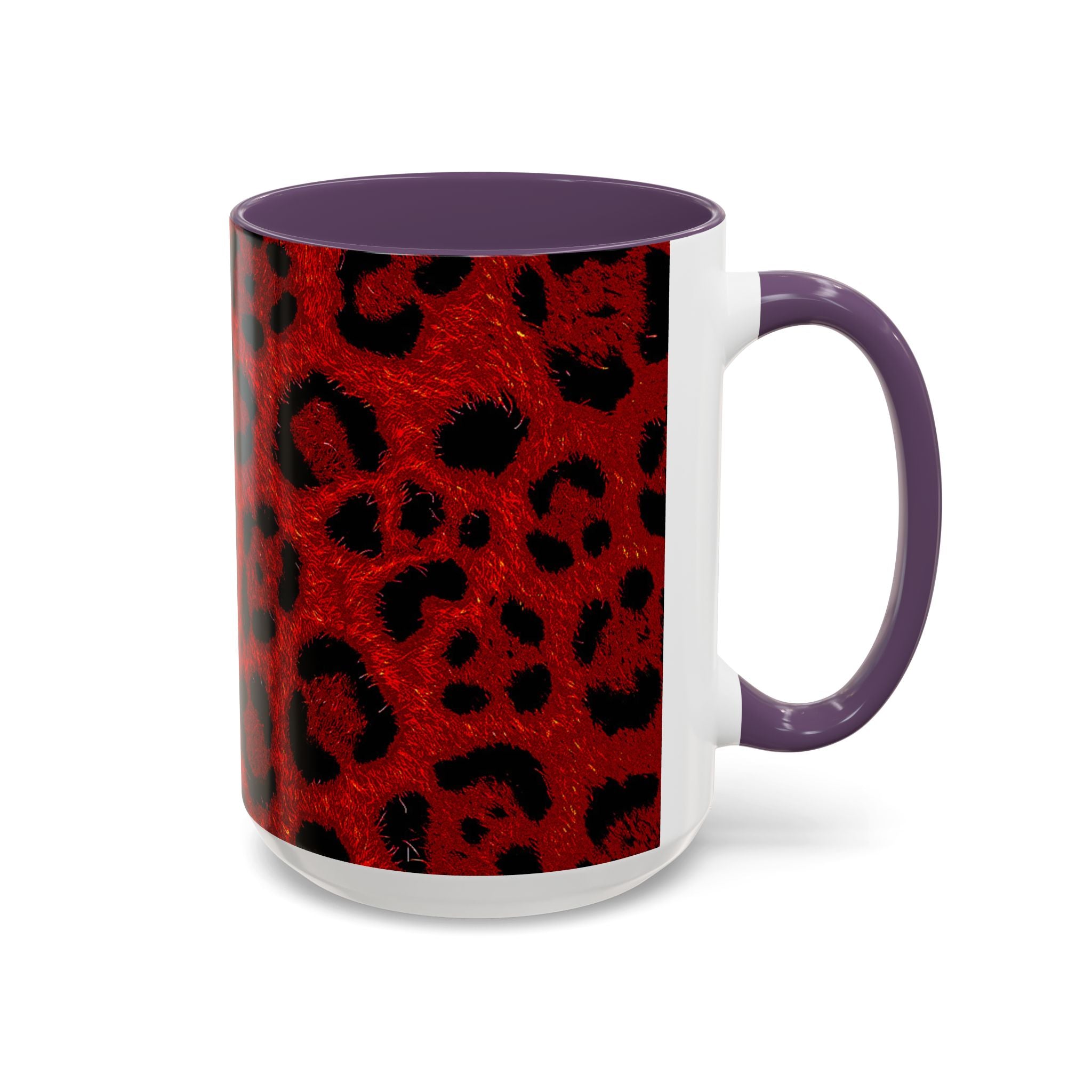 Red Leopard Print Accent Coffee Mug (11/15oz)