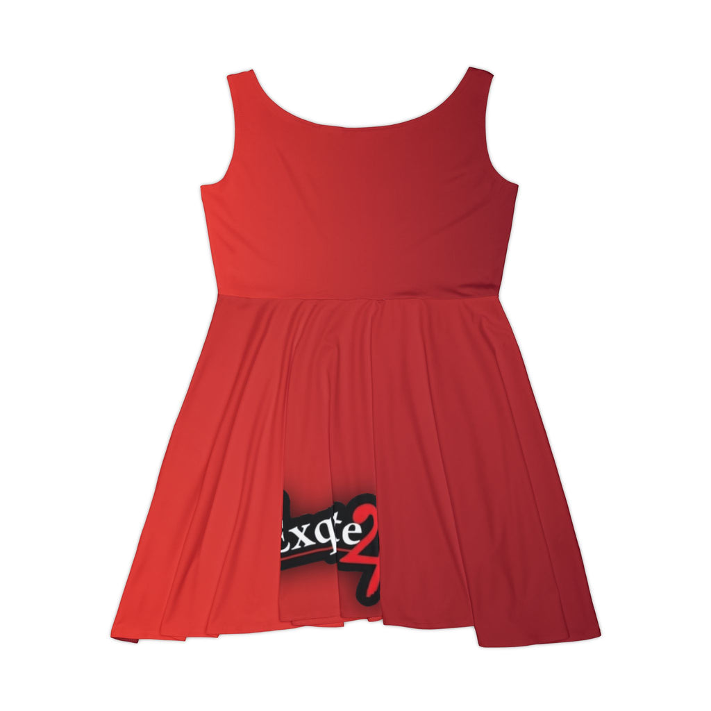 Red Exquisite 24 Logo Skater Dress — Women’s Casual A-Line Dress