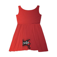 Red Exquisite 24 Logo Skater Dress — Women’s Casual A-Line Dress