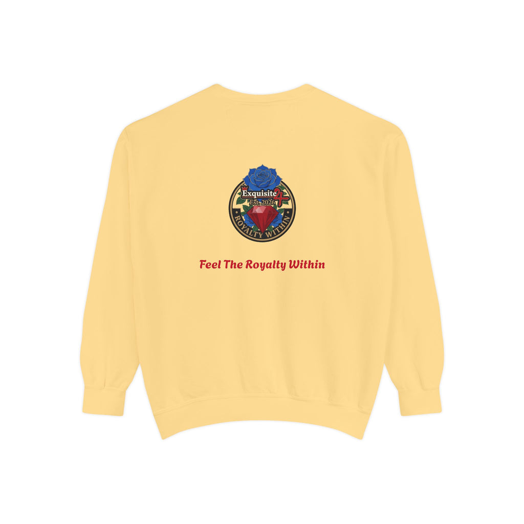 Exquisite 'Feel The Royalty Within' Sweatshirt — Crown Emblem Garment-Dyed Crewneck