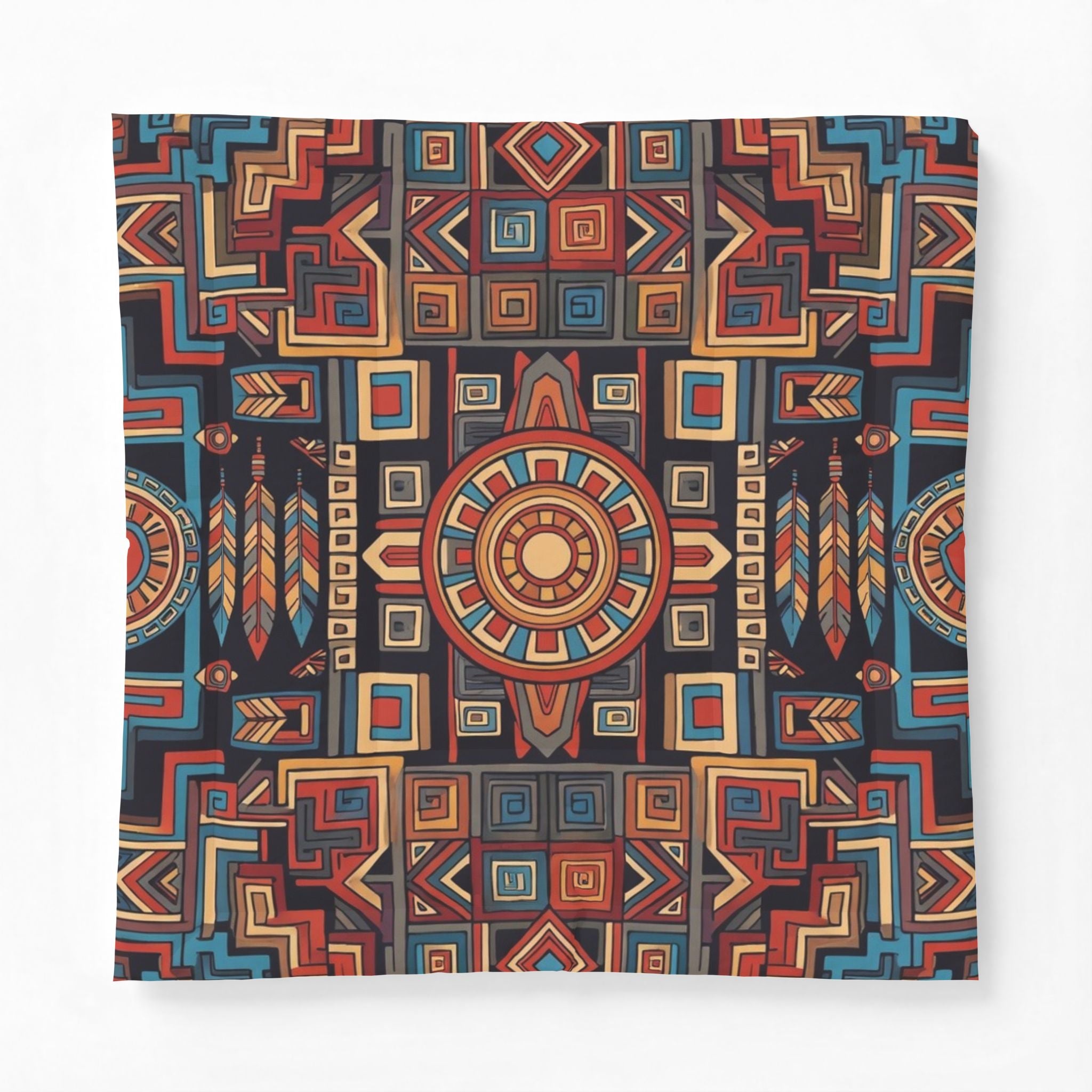 Boho Geometric Cotton Comforter – Tribal Sun Medallion Bedding