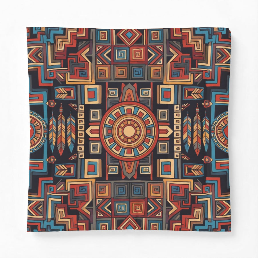 Boho Geometric Cotton Comforter – Tribal Sun Medallion Bedding