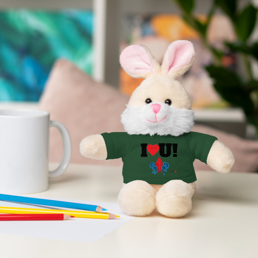Plush Bear with Branded Tee – Red Diamond and Blue Roses Teddy