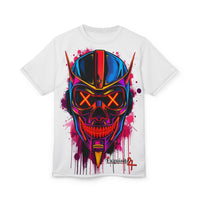 Neon Skull Helmet T-Shirt — Cyberpunk Biker Graphic Tee