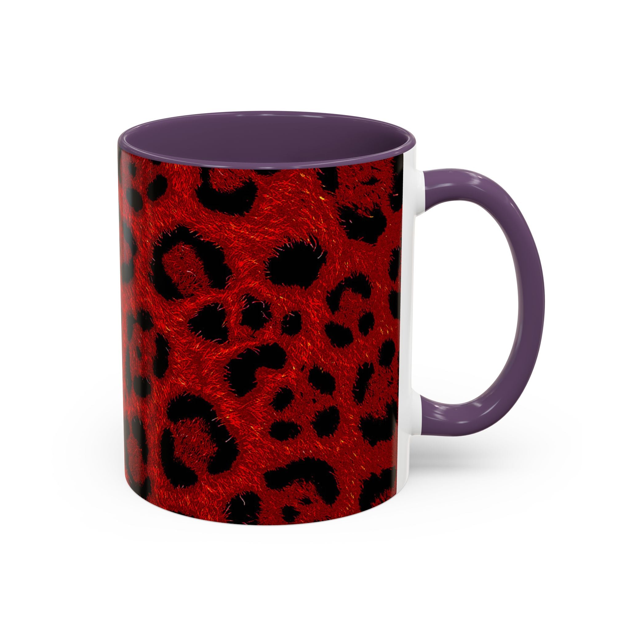 Red Leopard Print Accent Coffee Mug (11/15oz)
