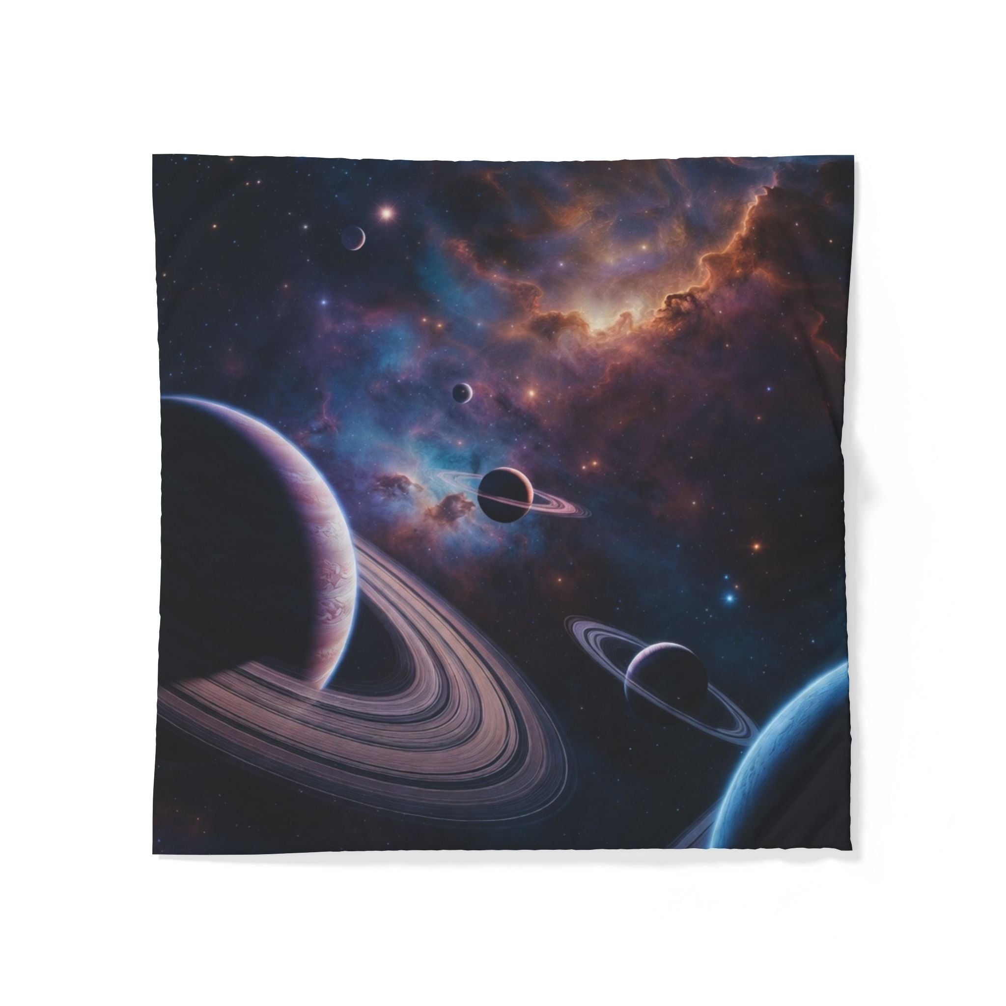 Galaxy Planets Duvet Cover — Cosmic Space Bedding for Kids & Adults