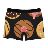 Donut Print Boxer Briefs — Men's Fun Donuts Pattern Underwear