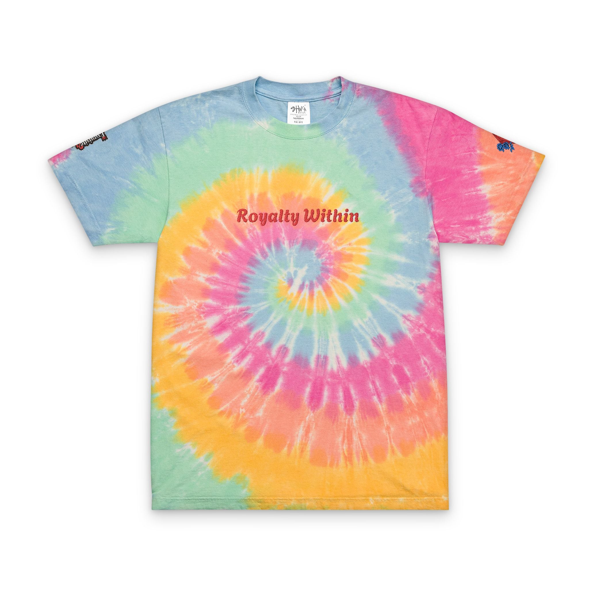 Tie-Dye Spiral 'Royal Within' Embroidered T-Shirt