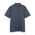 Men's Embroidered  Red Jewel & Blue Roses Crest Polo