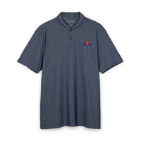 Men's Embroidered  Red Jewel & Blue Roses Crest Polo