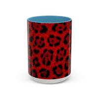 Red Leopard Print Accent Coffee Mug (11/15oz)