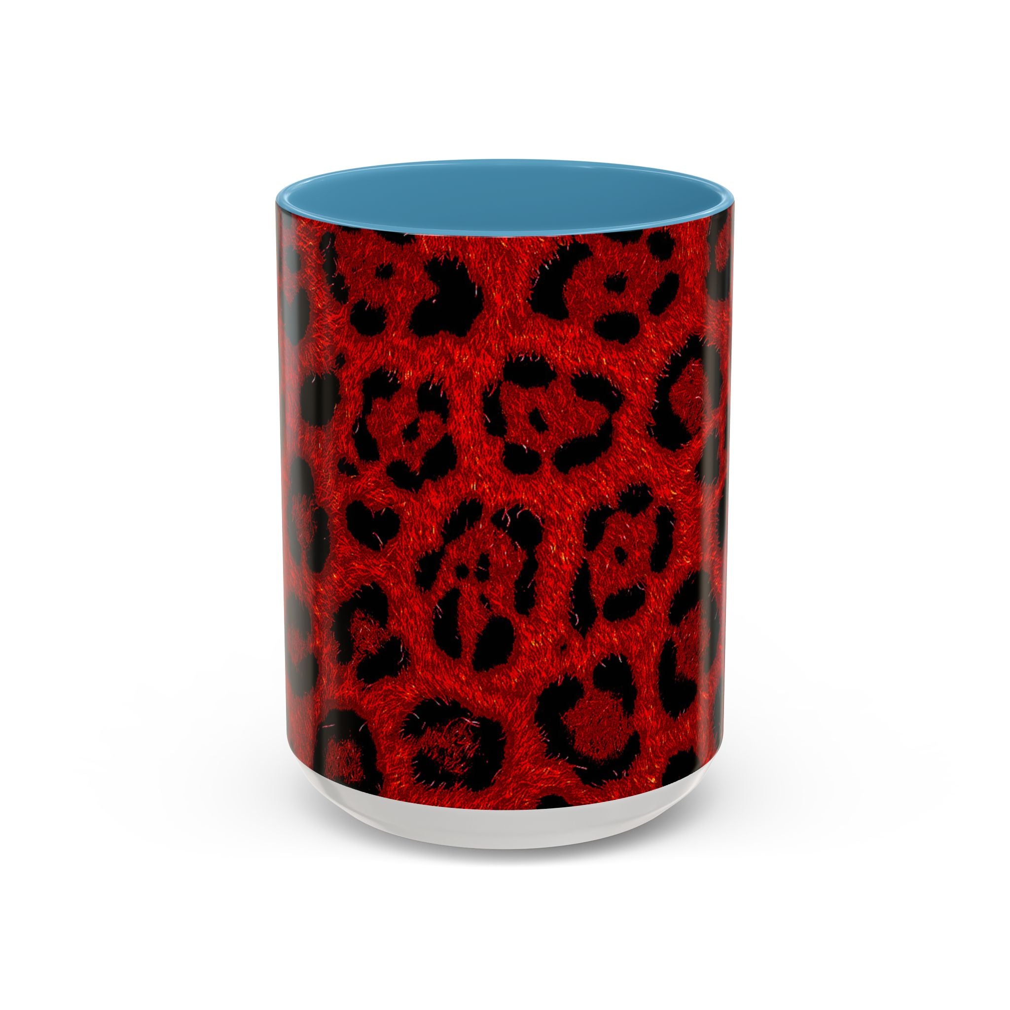 Red Leopard Print Accent Coffee Mug (11/15oz)