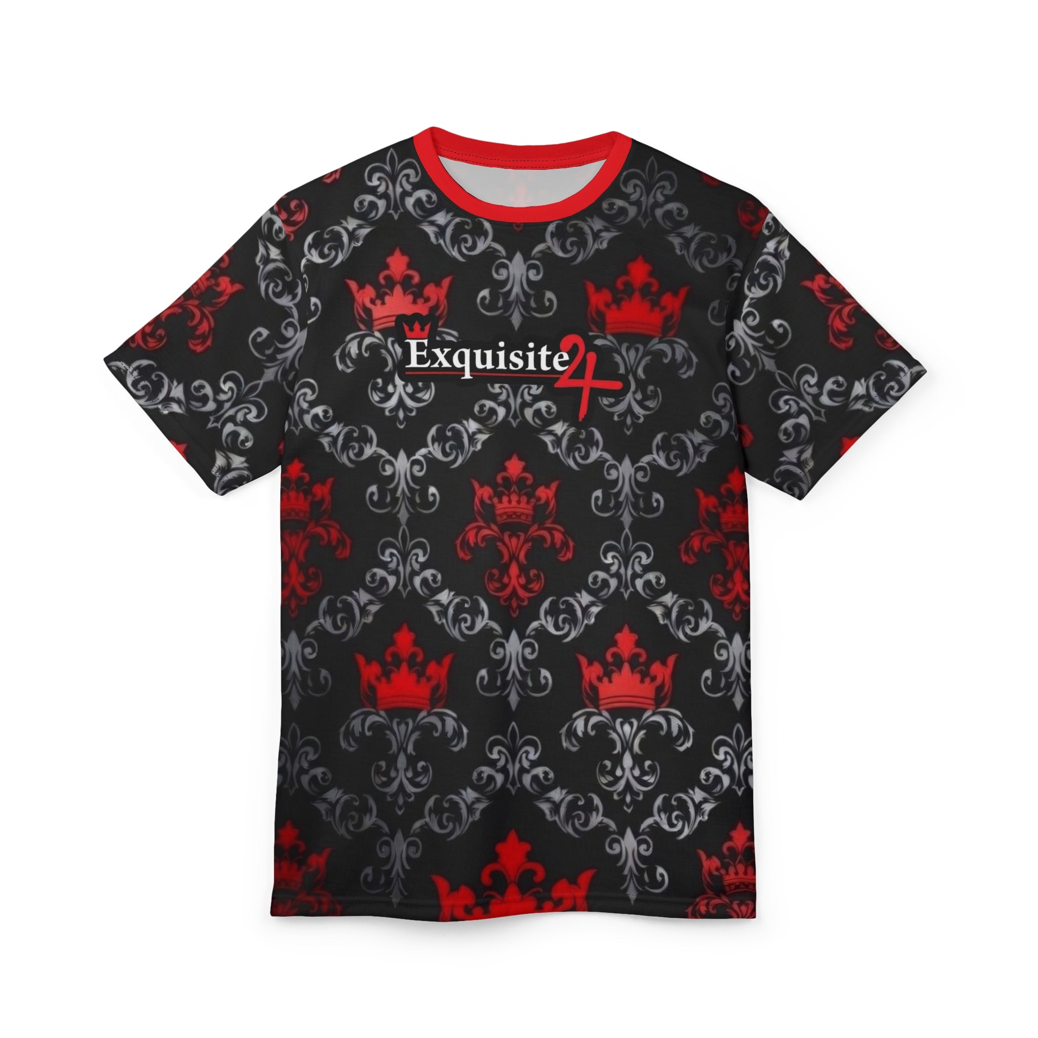 Exquisite 24 Red & Black Damask Tee