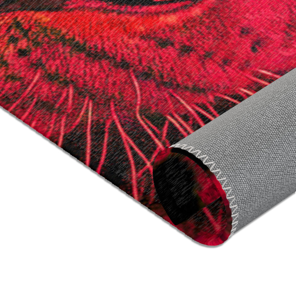 Red Leopard Area Rug – Bold Neon Leopard Accent Rug