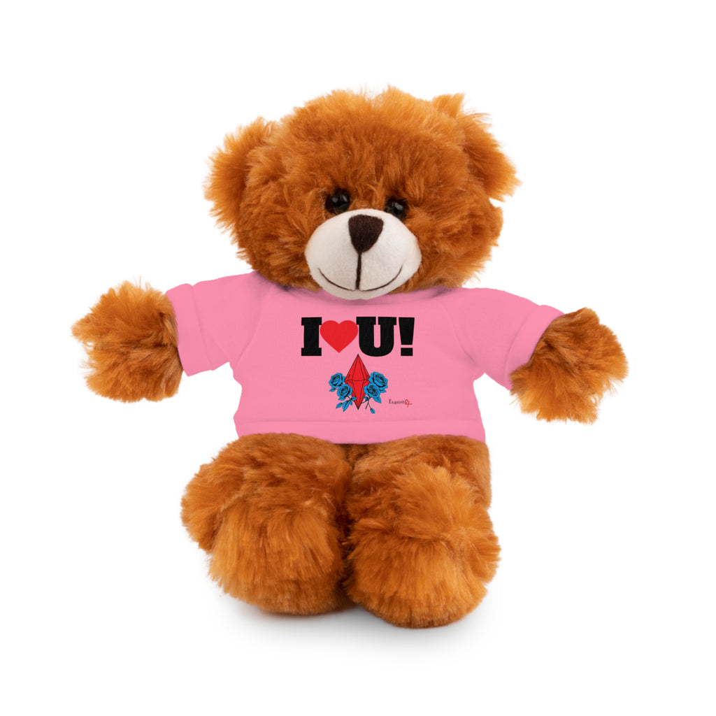 Plush Bear with Branded Tee – Red Diamond and Blue Roses Teddy