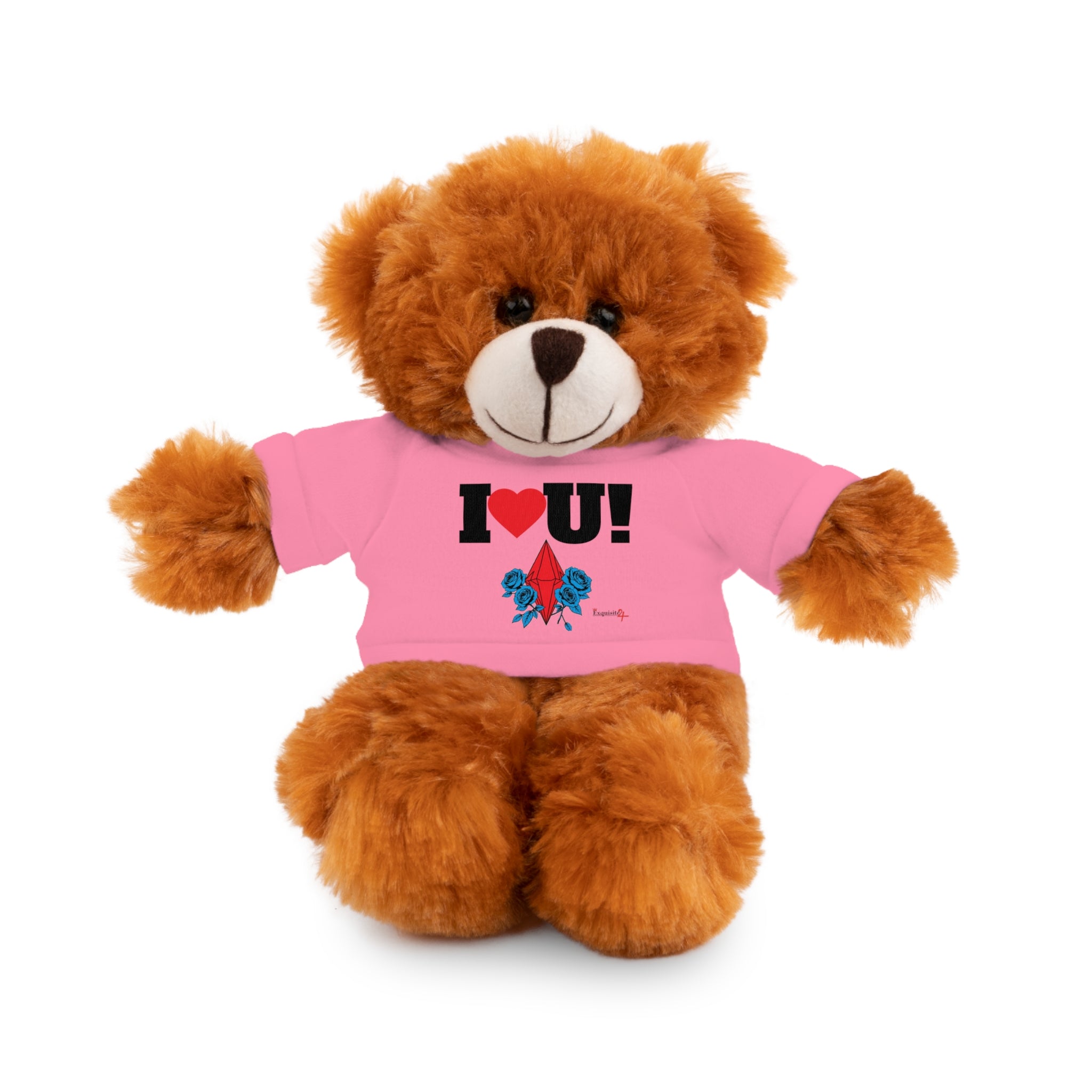 Plush Bear with Branded Tee – Red Diamond and Blue Roses Teddy